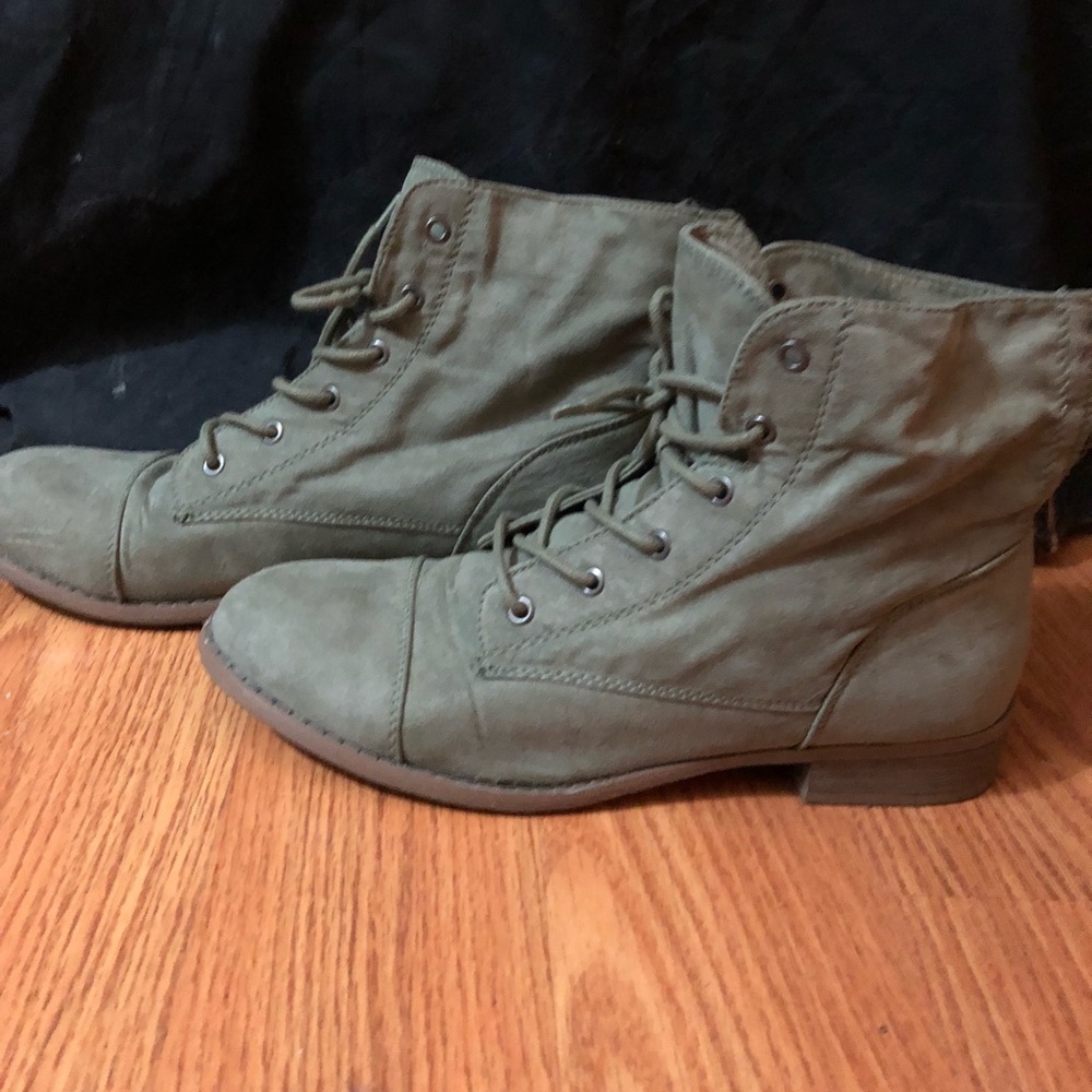 G By Guess green combat boots